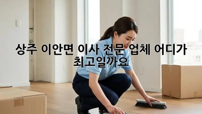 상주 이안면 이사 전문 업체, 어디가 최고일까요?