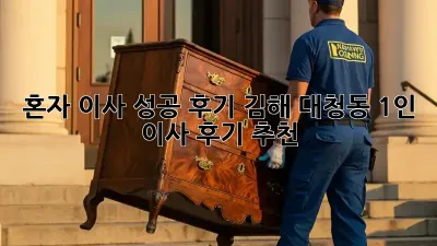 혼자 이사 성공 후기: 김해 대청동 1인 이사 후기 추천