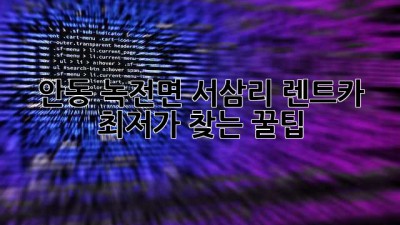 안동 녹전면 서삼리 렌트카🚗 최저가 찾는 꿀팁!