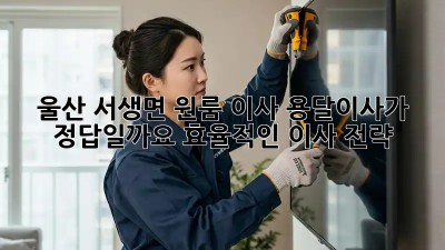 울산 서생면 원룸 이사, 용달이사가 정답일까요? 효율적인 이사 전략!